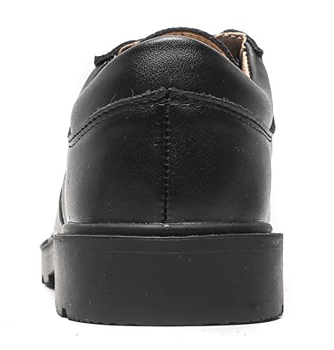 Kkdom Boys Girls Classic Lace-Up Comfort Oxfords School Uniform Dress Shoes Loafer Flats (Toddler/Little Kid) Leather Black Us Size 4 M Big Kid thumb #4