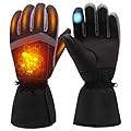 QILOVE USB Heated Gloves, Rechargeable Heated Gloves for Men Women, Non-Slip & Waterproof Electric Heating Glove Washable for Motorcycling, Fishing, Skiing, Outdoor Work