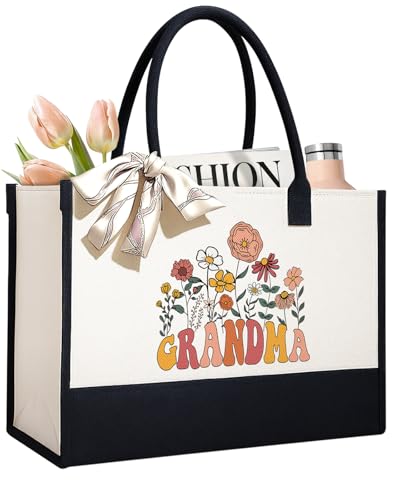 JMHACHY Canvas Tote Bag for Grandma - Beach bag, Reusable