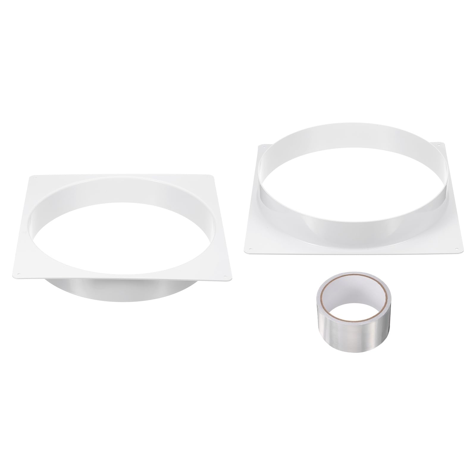 - PATIKIL 12 Inch Duct Connector Flange, 2Pack Plastic Straight Pipe Flange Dryer Vent Connector with Tape for Air Heating Cooling Ventilation HVAC System, White