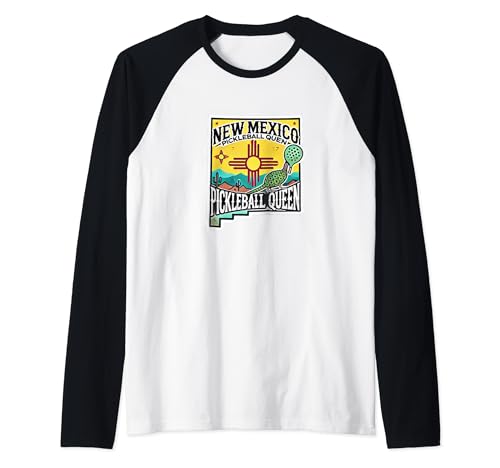 New Mexico Pickleball Queen | Funny Court Apparel Maglia con Maniche Raglan