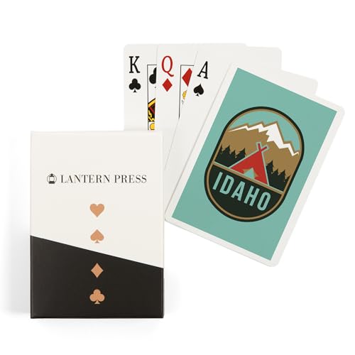 Lantern Press Idaho, Tent y Mountains, 52 cartas póker