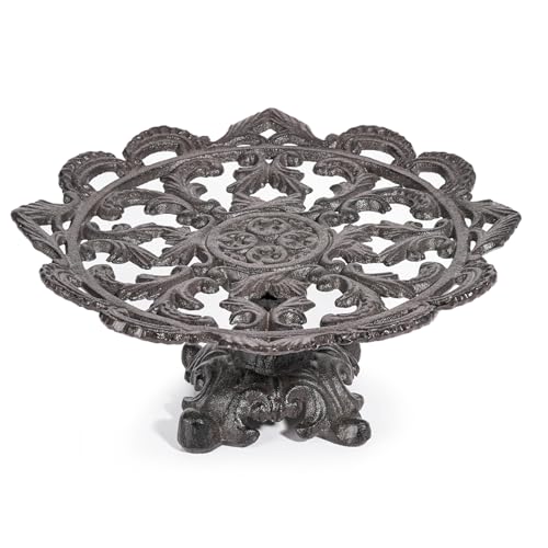 Sungmor Vintage Cast Iron Cake Stand – Ornate Rustic Dessert