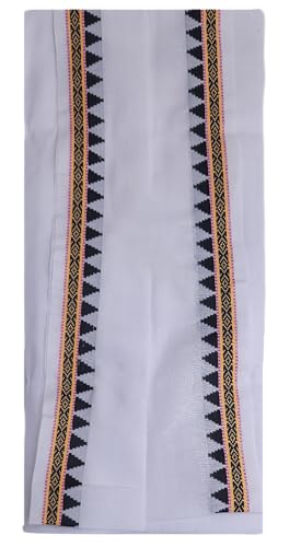 Image of Handloom Pure Cotton Traditional God Towel | Gamcha /Angocha Towel | Fast Absorbing Bath Towels for Men, Women & Kids | Perfect for Everyday Use |Pack of 4 | Size 76 x 178 cm | White