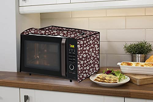 The Furnishing Tree Microwave Oven Cover, Brown Floral, 17x20x14 - Image 4