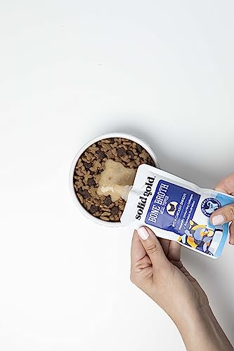 Solid Gold Bone Broth Cat Food Topper - Lickable Wet Cat Food With Protein Shreds For Hydration - Easy To Serve Wet Cat Food Gravy Bone Broth For Cats - Healthy Cat Snacks Treats - Salmon -12 Pack #TOP2