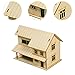 TTETTZ 1:64 Scale Miniature Wooden House Architecture Scene DIY Building for Birthday Gift, Style A