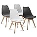 IDMarket - Lot de 4 chaises SARA Mix Color Gris foncé, Gris Clair, Blanc et Noir