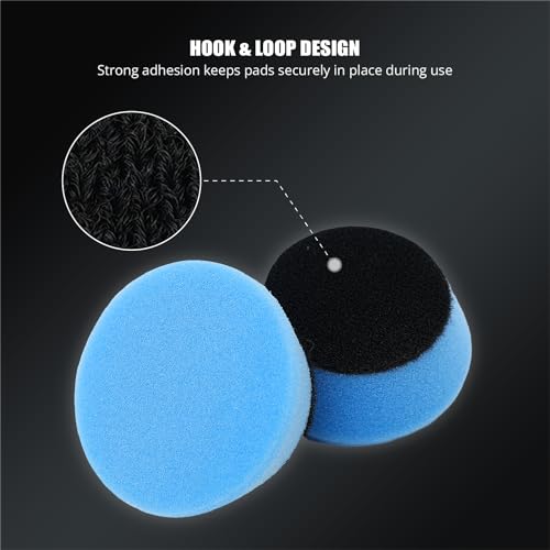 Image of SPTA Blue T60 Moderate-Cut Foam Polishing Pads, 5Pcs 2inch /50mm Sponge Polishing Buffing Pads, Car Foam Detail Polishing Pad Kit for Car Detail Polishing, Small Area Polishing -FPTSS2B