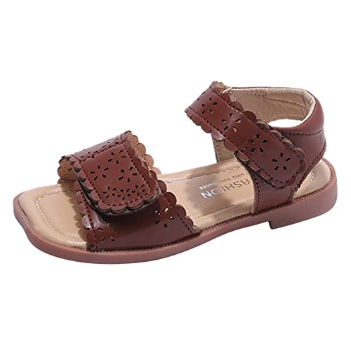 Girls' Sandals Children Sandals Fashion Baby Open Toe Princess Shoes Soft Soled Cut Out Beach Sandals (Brown, 12.5 Little Child)