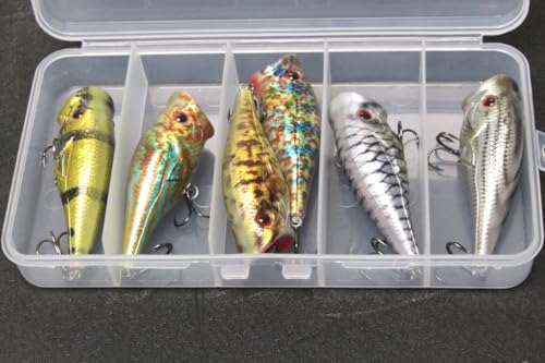 wLure Minnow Crankbait for Bass Fishing Bass Lure Jerkbait Fishing Lure (HT626KB, with Tackle Box)