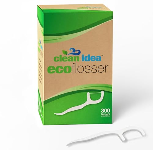 Clean Idea EcoFlossers 300ct, Eco Friendly Flossers for Adults & Kids, Everyday Dental Floss Picks, Easy on Gums Floss Picks for Teeth, Tooth Flossers