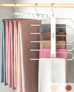 MORALVE Pants Hangers Space Saving - 2 Pack Wood Scarf Hangers for Closet Organizer - Jean Hangers Scarf Holder Closet Space Saving Hangers - Pants Rack Leggings Hanger Space Saver Closet Organization