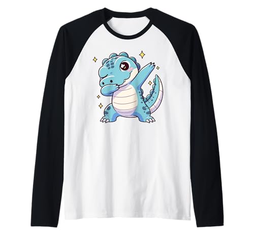 Crocodile Alligator Dabbing Dance Lover Raglan Baseball Tee