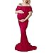 COSYOU Women's Off Shoulder Ruffles Maternity Slim Fit Gown Maxi Photography Dress...