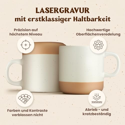 LIEBTASTISCH Kaffeebecher mit Lasergravur – Keramik Steingut Kaffeetasse, personalisierte Tasse für Kaffee, Tee – Lieblingsmensch Geschenk… – Ansicht 6