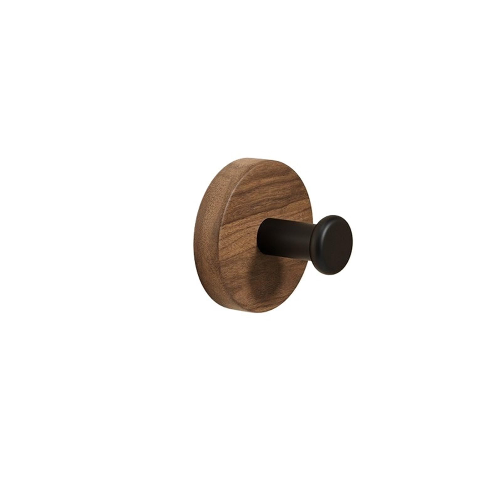 Ryqzhhy T-Black Coat Hooks Walnut Wood No Drill Wall Hooks Multi Purpose For Clothes Hat Towel Key Home Hanging(T-Black)