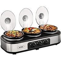 Sunvivi 1.5-Qt. Triple Slow Cooker Buffet Server & Food Warmer