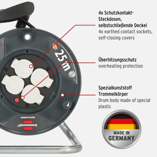 Kabeltrommel Brennenstuhl Garant V2 mit 25m Kabel in Schwarz