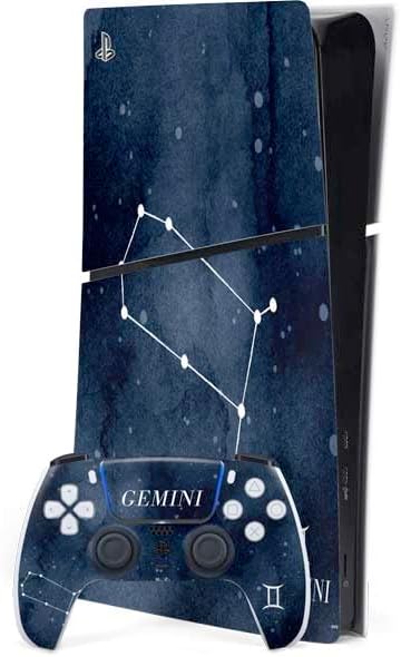 Skinit Decal Gaming Skin Compatible with PS5 Slim Digital Edition Bundle - Gemini Constellation Design