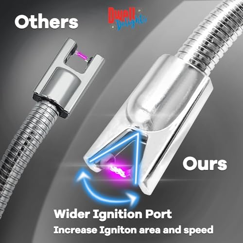 Image of Rechargeable Electric Gas Lighter for Kitchen Cooking Gas Stove, 360 Flexible Neck Arc Lighter Plasma Flameless Windproof USB Lighter - 400 Uses in Single Charge