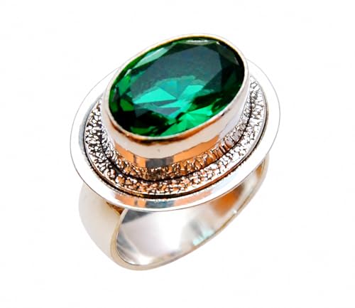 925 Sterling Silver Green Tourmaline Ring, Size 6.5
