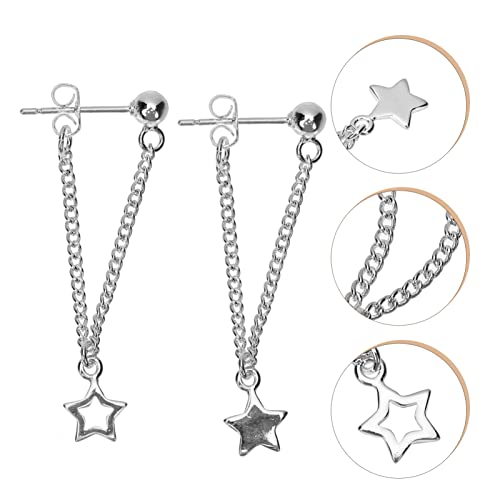 Boucles d'oreilles longue chaîne étoile légères qui ne tirent pas le lobe
