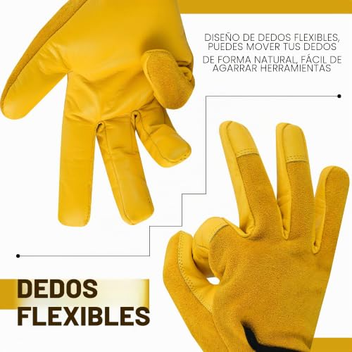 Miniatura 3 de Westwood Fox Wfx Guantes De Jardinería De Cuero Para Mujer Y Hombre, A Prueba De Espinas, Guantes De Trabajo Para Jardín, Morado Yellow, L