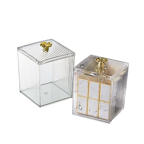 SVOCK 2 Pièces Distributeur Coton Tige, Rangement, Boite, Bathroom Organizer, Maquillage Rangement Salle de Bain pour Toilettes, Chambre à Coucher