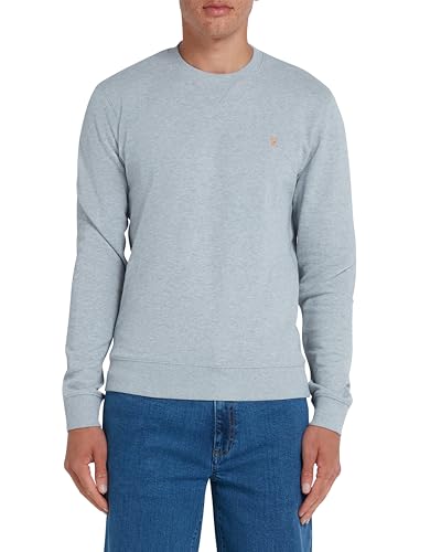 Farah Mens Tim Crew Sweatshirt, Light Grey Marl, XL UK