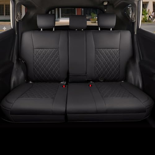 Image of GIANT PANDA Pu Leather Car Seat Covers Full Set Custom Fit for Toyota RAV4 2019 2020 2021 2022 2023 2024 Adventure,TRD-Off Road,Black