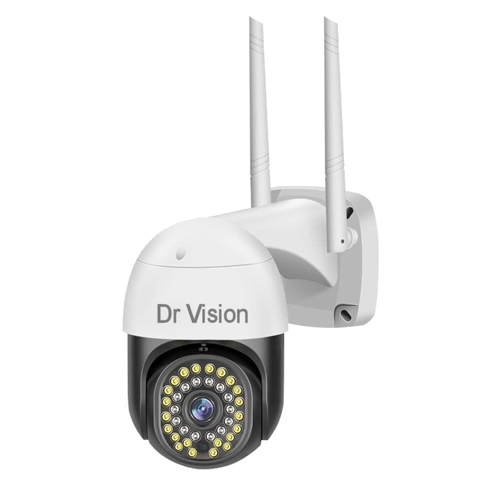Dr Vision WiFi 1080p 3MP 360 Degree Pant Tilt Smart Ptz Wireless Security Camera Indoor Outdoor Security Motion Detection, Two Way Audio, Watch Live View Camera Home Office Surveillance