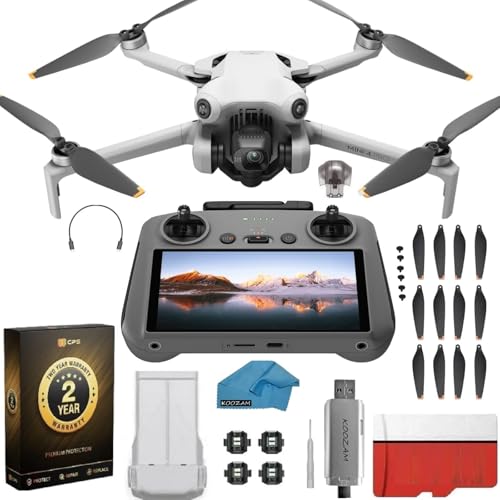 Image of DJI Mini 4 Pro Drone with RC 2 Controller (With Screen) Folding Drone with 4K Video, Under 249g, Vision Sensing Bundle with 128GB Memory Card, 2 Year Warranty