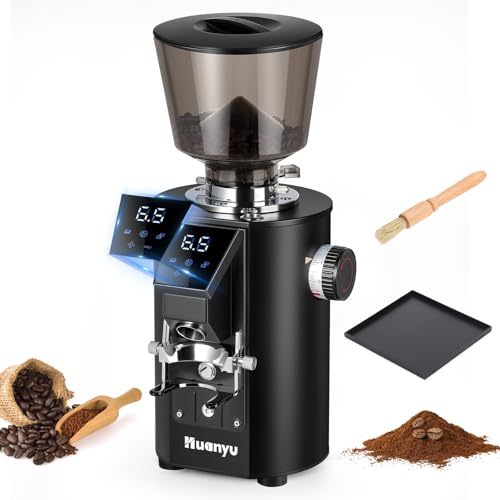 Huanyu Commercial Coffee Grinder with Touchscreen Control,...