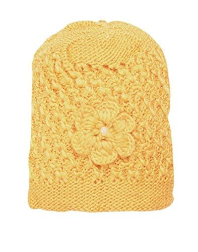 Devil Women's Designer Winter Woolen Yellow Cap