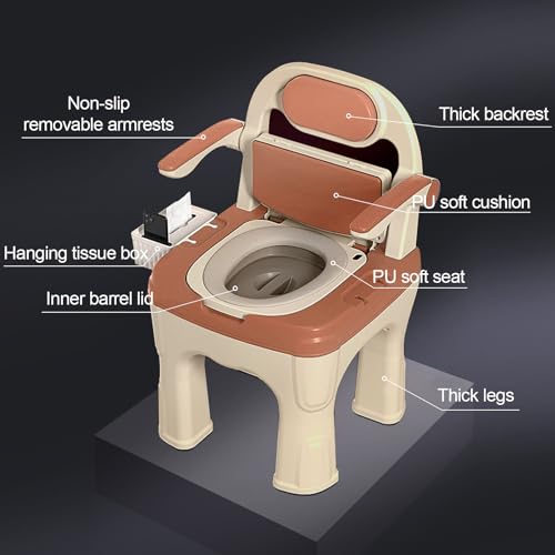 Regulowane krzesło toaletowe dla seniorów - Bedside Commode z 18,5-calowym ultra-szerokim siedziskiem do użytku domowego