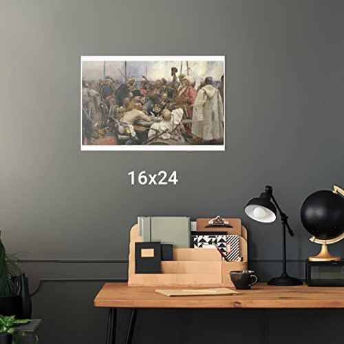 History Prints Ilja Jefimowitsch Repin - Reply Of The Zaporozhian Cossacks - 1891 - Giclee - 16 X 24 Inches #TOP3