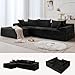 Korser 110" L-Shaped Modular Sectional Sofa with Chaise, Boneless Comfy Corduroy Fluffy Couch with Deep Seat and Side Pockets, Flexible Module Combination for Living Room, No Assembly, Side Pockets