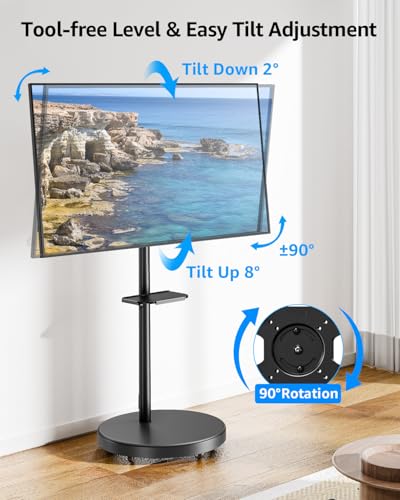 MOUNTUP soporte para TV de brazo largo y carrito móvil con ruedas miniatura 7