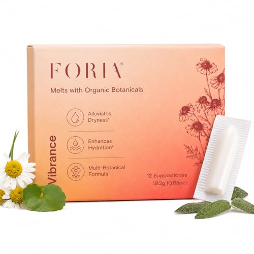 Foria Vibrance Melts, Organic Vaginal Moisturizing Suppositories, 12 Count