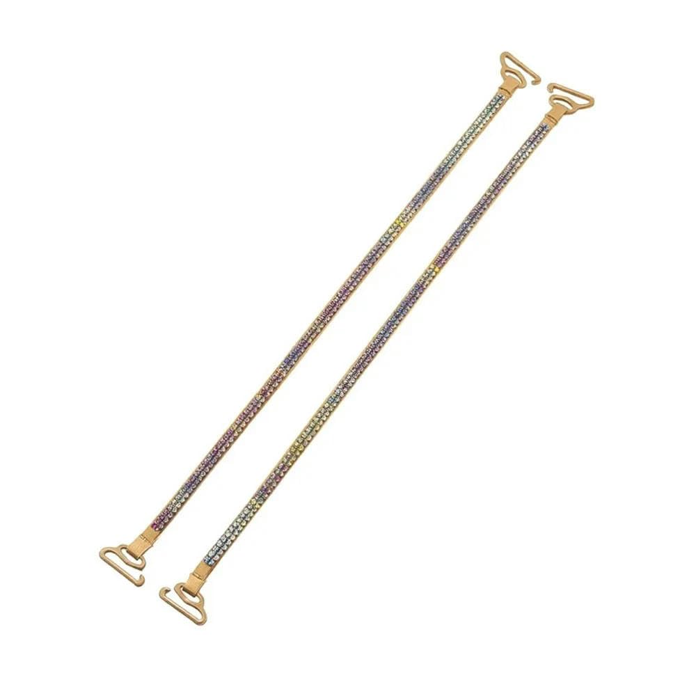 LIUXIN 2Pair Anti-slip Rhinestone Bra Straps Adjustable Invisible Seamless