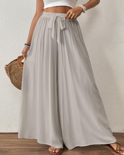 Image of Bsubseach Women Wide Leg Pants Floral Flowy Palazzo Pants