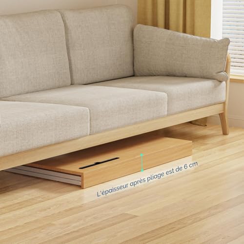 Bureau pliable 90x56x75cm en bois table d'ordinateur mobile compacte - 7