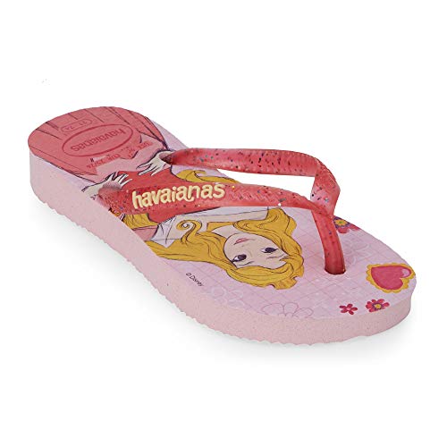 Chinelo Slim Princess, Havaianas, Meninas, Rosa Cream/Pirulito, 25/26
