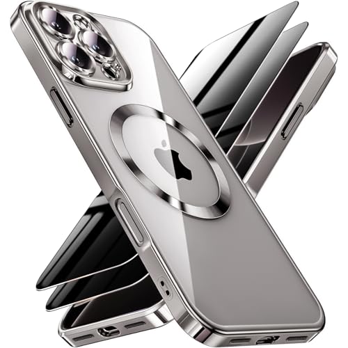 Coque iPhone 16 Pro Max MagSafe et protège-écran de confidentialité rigide en TPU Titane