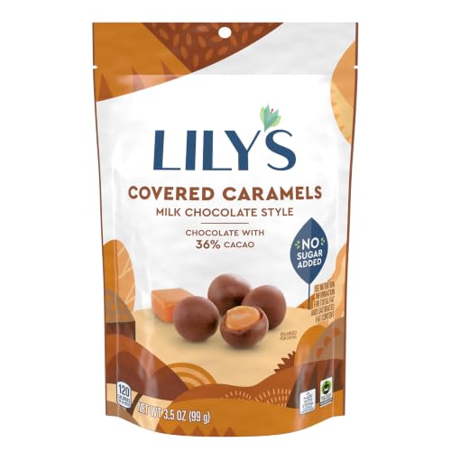 LILY'S Milk Chocolate Style No Sugar Added, Covered Caramels Bag, 3.5 oz - image 4