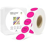 YOULAISHI 3/4 Inch Circle Dot Stickers 1000 PCS Color Coding Thermal Labels Dots Writable Printable Small Round Stickers for Office, Classroom, Inventory Organizing Storage, Fluorescent Pink