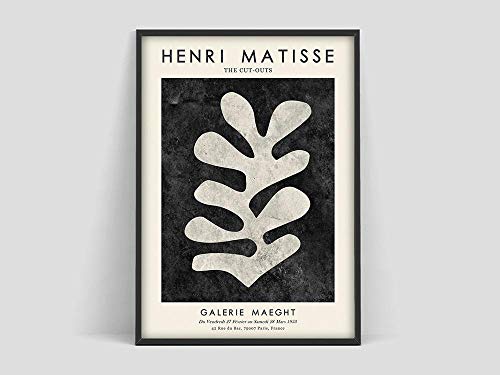 Affiche Henri Matisse, Matisse Art Print, Matisse Les découpes, Affiche Matisse, Feuille d'Henri Matisse, Matisse Coral, Black and whi Family Frameless Decor Painting M 30x40cm