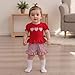 TUSFTAY Toddler Baby Girl Valentines Day Outfit Heart Ruffles Red Short Sleeve Tee Shirt and Shorts 6 12 18 24M 2T 3T 4T (Valentines, 3-4T)