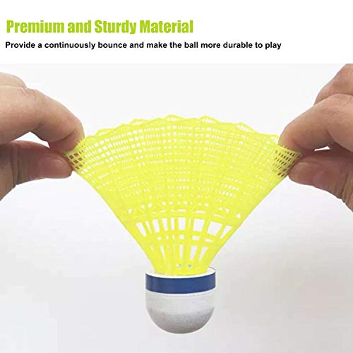 MCJS 12 Pack Advanced Nylon Feather Shuttlecocks, Badminton Shuttlecocks with Great Stability and Durability High Speed Badminton Balls for Indoor Outdoor Sports Hight Speed Training Badminton Birdies